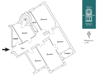 Großzügige, vermietete Altbauwohnung in Kreuzberg, 10965 Berlin, Etagenwohnung